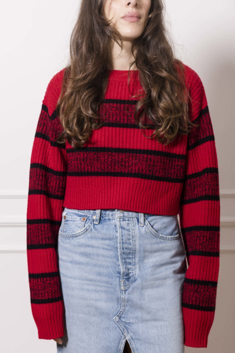 Cropped Boatneck Pullover redone pull court coil bateau redone spring summer collection 23