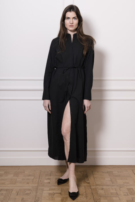 Vittoria robe noire longue long black dress spring collection xacus