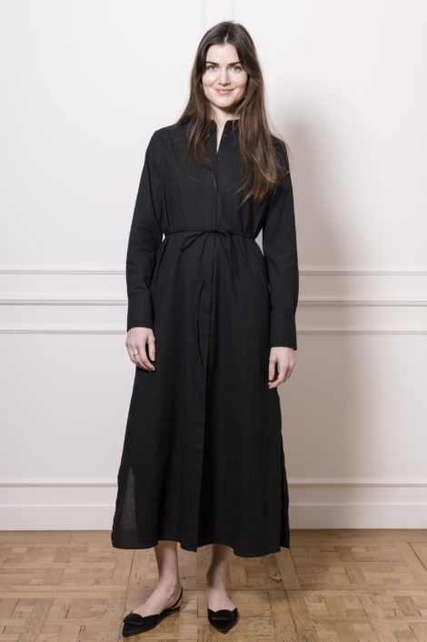 Vittoria robe noire longue long black dress spring collection xacus