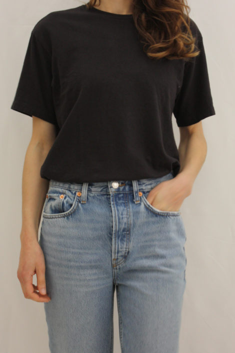 RE DONE 90S EASY TEE WASHED BLACK