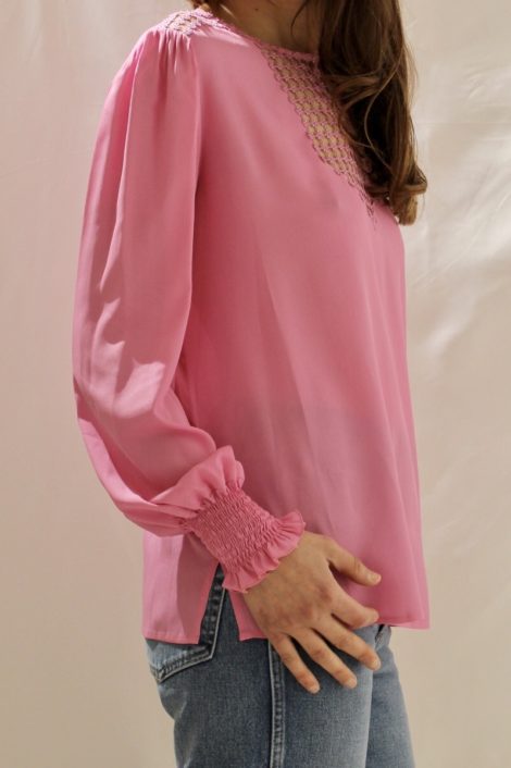 TRUE ROYAL BLOUSE CAMICIA SPRING FLOWERS IN PINK