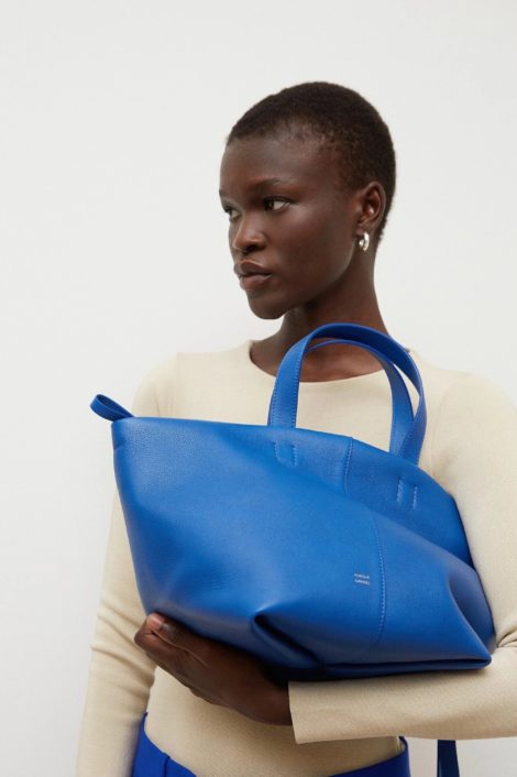 sac bleu en cuir pour femme