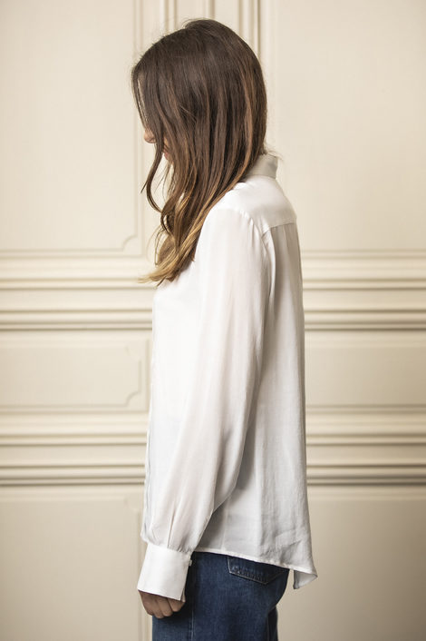Chemise blanche pour femme en coton